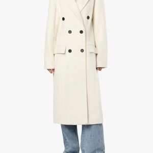 WeWoreWhat Cream Double-Breasted Coat